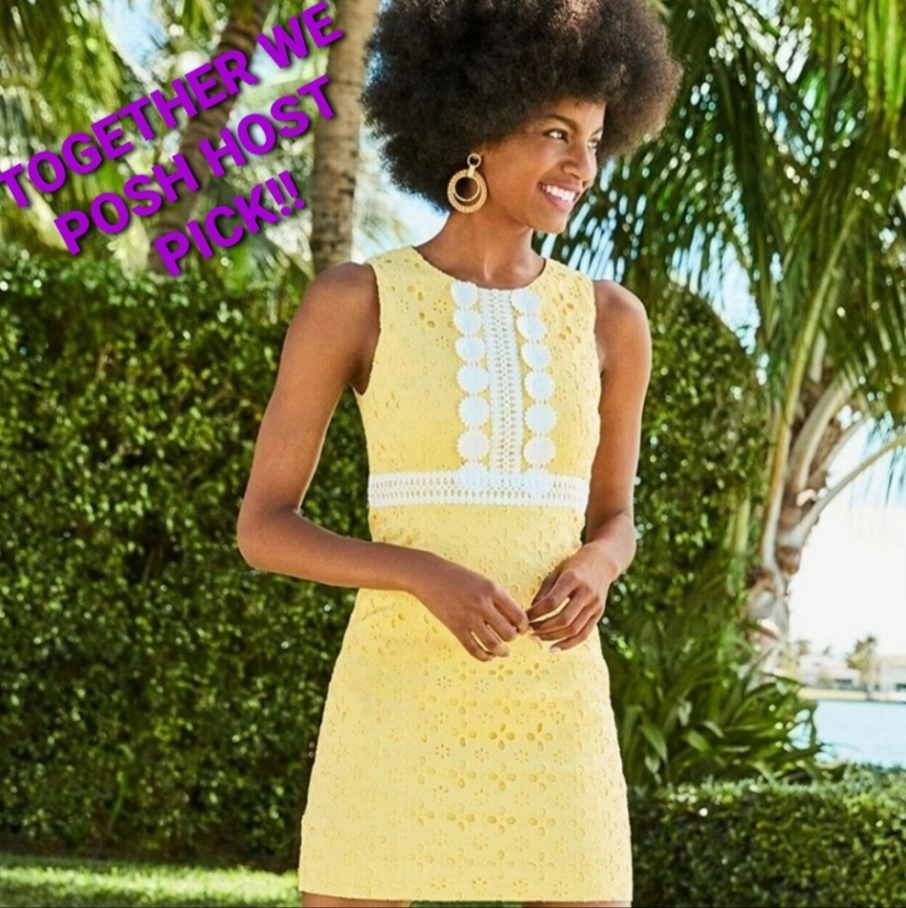 Lilly Pulitzer St Tropez Floral Cross Eyelet Dress